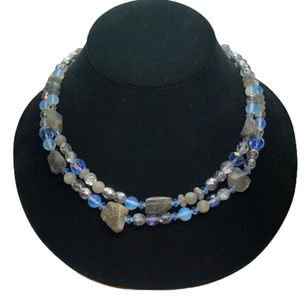 Gorgeous Joshua Benbassat JBB Signed Gemstone Beaded Necklace w/ Sterling Clasp